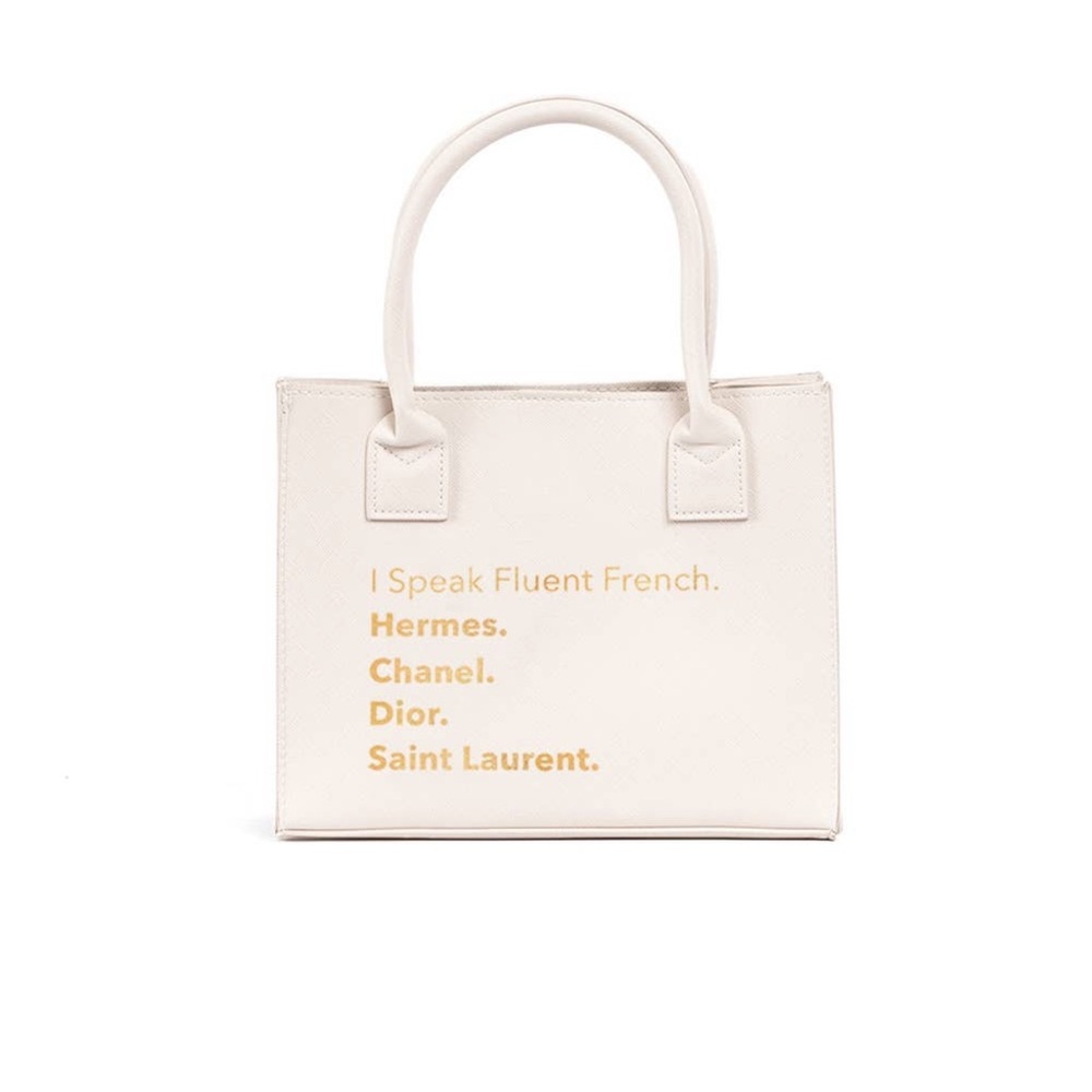 MINI MODERN TOTE - Fluent French ( Ivory)